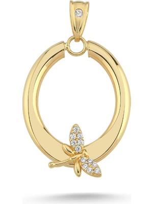 Zümrüt Sarraf 14 Ayar Altın Taşlı Yusufçuk Kolye Ucu