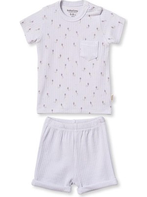 BabyCosy Organic Wear Bebek Kısa Kollu Tişört ve Pantolon Takımı, %100  Pamuk, Bebek ve Yenidoğan Serisi - CSYM31114