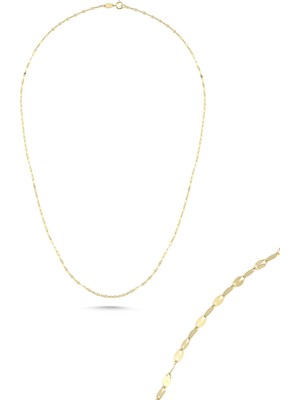 Zümrüt Sarraf 14 Ayar Altın Aynalı Zincir Kolye