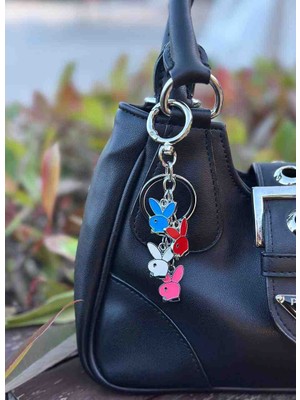 Nues Renkli Tavşan Charm / Çanta Aksesuarı