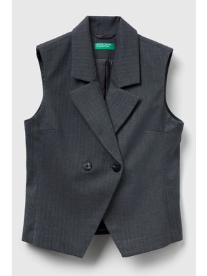 United Colors Of Benetton Mix Kadın / Kız Kdn_viskoz Karışımlı Düğmeli Kruvaze Yelek Model Kodu: 2X8MDJ00O906