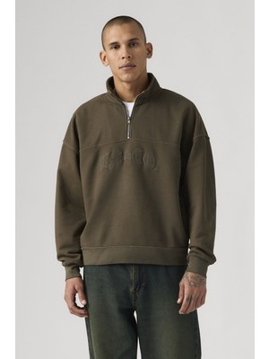 Levi's Erkek Yarım Fermuarlı Kahverengi Sweatshirt - 005HS-0006