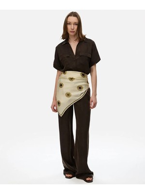 İpekyol Logo Baskılı Ipek Eşarp IS1260082048018