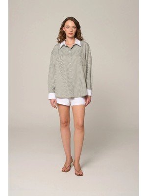 Thalure Kadın Çağla Yeşili Garnili Gömlek