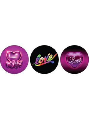  k-gift 3 lü (buzdolabı süsü) cam magnet love