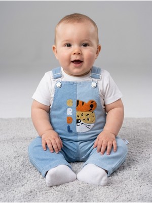 Baby Buu Erkek Bebek Kaplan Nakışlı Salopet Takım