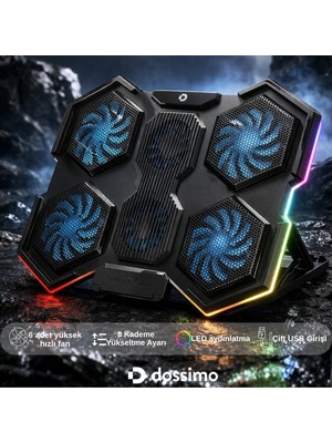 2pm GALAXY 21点 Dossimo Nitro RGB Ledli 6 Fanlı 2 USB Girişli Yükselebilen Fiyatı