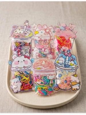 Efela Dünyası Karışık Renk Kalın Perma Lastik Toka-Şeffaf Cüzdan Içerisinde