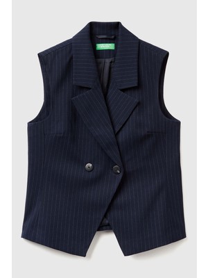 United Colors Of Benetton Mix Kadın / Kız Kdn_viskoz Karışımlı Düğmeli Kruvaze Yelek Model Kodu: 2X8MDJ00O905