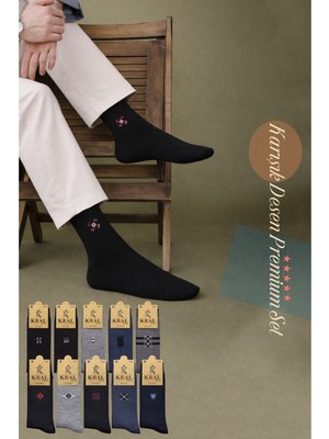 Kral Socks 6 Çift Erkek Pamuklu Karışık Desenli Soket Çorap