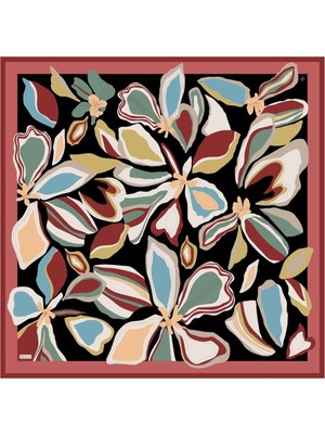 Belli Soyut Desen Ipek Twill Eşarp  - 2026 Ilkbahar-Yaz (T)  4318-36