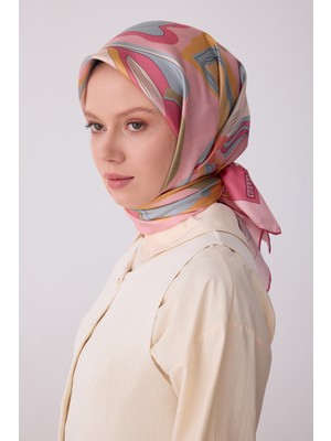 Belli Soyut Desen Ipek Twill Eşarp  - 2026 Ilkbahar-Yaz (T)  4318-02