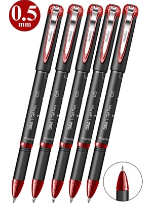 Artlantis Kırmızı Pilot Kalem Dna Gel Pen 5 Adet Scrikss Pilot Kalem 0.5mm Roller Uç Pilot Kalem Ince Uçlu Likit Mürekkepli