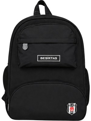 Beşiktaş Lisanslı Logolu Siyah Sırt Çantası - Su Itici Kumaşlı Laptop Bölmeli Okul Çantası
