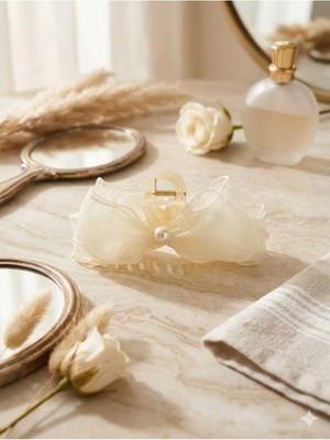 Efela Dünyası Ortası Incili Tül Kurdele Fiyonk Mandal Toka 13