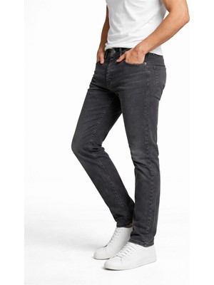 Erkek Slim Fit Dar Paça Esnek Likralı Denim Jeans Kot Pantolon 7573