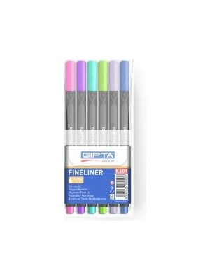 Gıpta Fineliner İnce Keçe Uçlu Kalem 0,4Mm Pvc Üçgen 6 Renk K6010