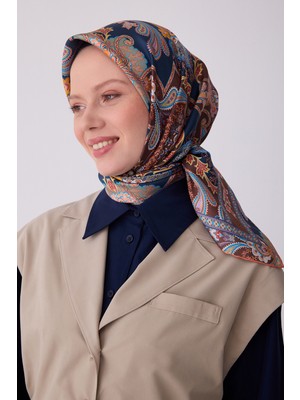 Belli Etnik Desen Ipek Twill Eşarp  - 2026 Ilkbahar-Yaz (T)  4304-31