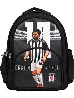 Beşiktaş Lisanslı Orkun Kökçü Okul Çantası - Üç Bölmeli Su Itici Kumaşlı Sırt Çantası