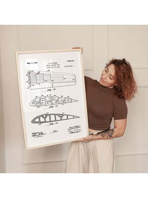 Pegziz Dekoratif Sanatsal Uçak Kanadı Patent Çerçeveli Tablo