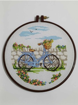 Efela Dünyası Kanaviçe Işlemeli Bisiklet Model Tablo 25 cm
