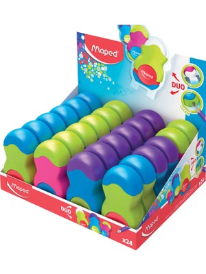 Maped Loopy Renkli Tek Delikli Silgili Kalemtraş (24 Lü Paket) 3154140491215