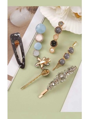 Efela Dünyası Karışık Model Kristal Taş Detaylı 7 Li Kadın Set Toka