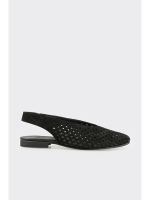 Elle Siyah Deri Kadın Günlük Ayakkabı