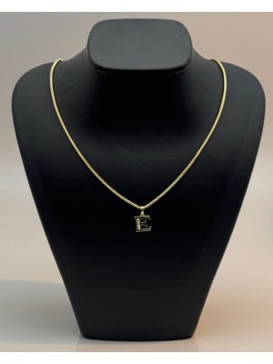 Lunays Xuping Yılan Sırtı Zincir E Harf Kolye Ucu Zirkon Taşlı Kadın Kolye Vıp Seri