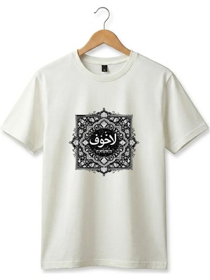 Widi Unisex Hat Sanatı Tasarımlı Arapça Korkusuz Yazılı Premium Basic Tişört