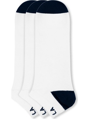 Ucla Jordy 3\'lü Beyaz Kısa Jakarlı Pamuk Standard Fit Unisex Çorap
