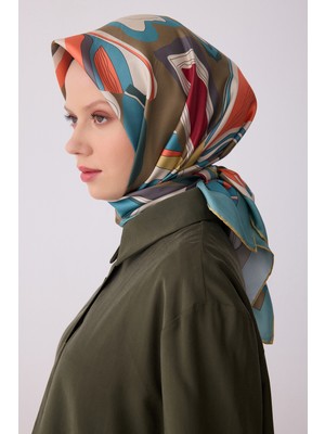 Belli Soyut Desen Ipek Twill Eşarp  - 2026 Ilkbahar-Yaz (T)  4318-81