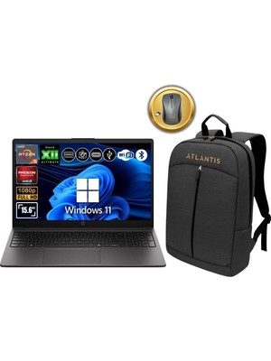 Hp 255R G10 Amd Ryzen 5-7535U 48GB Ram 1tb SSD 15.6" W11PRO Notebook D0PK1AT ATL87 Çanta&mouse Hediye