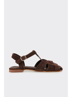 Elle Kahve Deri Kadın Günlük Ayakkabı