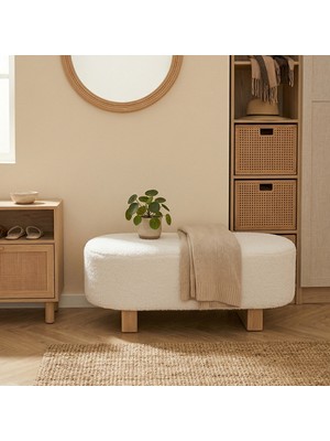 Zem Marin Puf, Beyaz Welsoft Kumaş