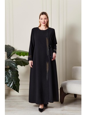 Kadın Büyük Beden Etamin Abaya Ferace