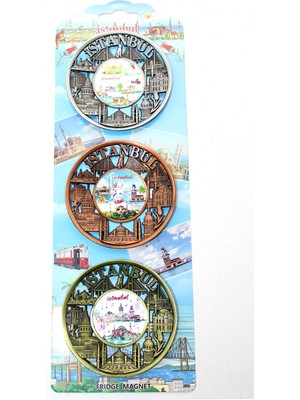 MiraLive Istanbul Temalı Metal Magnet 3'lü Set Model 2