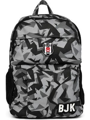 Beşiktaş Lisanslı Kamuflaj Desenli Sırt Çantası - Su Itici Kumaşlı 3 Bölmeli Laptop Okul Çantası