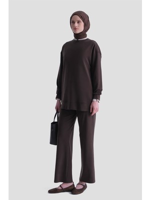 Armine Modal Karışımlı Örme Takım Acı Kahve