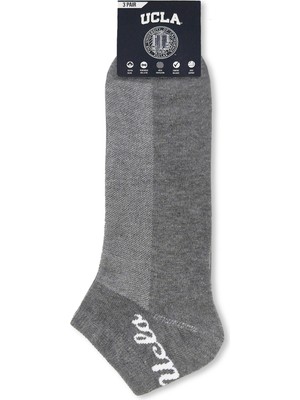 Ucla Adelıta 3\'lü Gri Uzun Jakarlı Pamuk Standard Fit Unisex Çorap