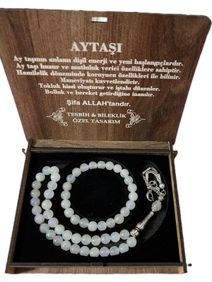 Gülnar Bijuteri Ay Taşı Tesbih & Bileklik Seti Özel Tasarım Beyaz