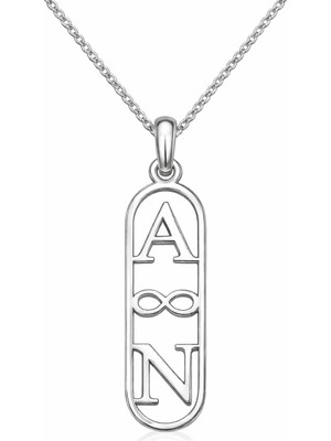 kuyumcudan 2 Harf Sonsuzluk 925 Ayar Gümüş Kolye