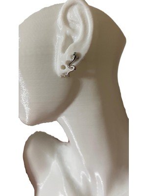 Gülnar Bijuteri Yılan Figürgü Kıkırdak Tragus Helix Pearsıng Küpe 316L Kararmaz Çelik