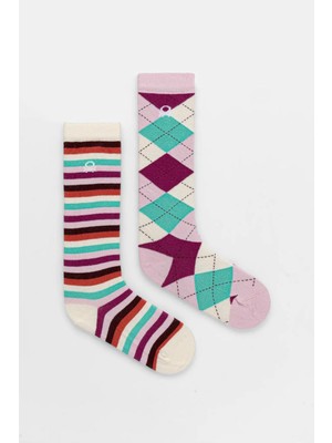 United Colors Of Benetton Mix Erkek E_logo Detaylı Desenli 2`li Uzun Çorap Seti Model Kodu: 6AO30704B904
