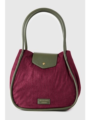 United Colors Of Benetton Mürdüm Kadın / Kız Kdn_suni Deri Detaylı Büzme Ipli Kadife Tote Çanta Model Kodu: 6X99DY08P1D3