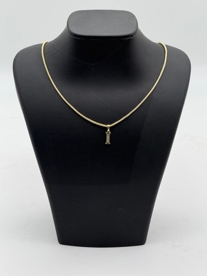 Lunays Xuping Yılan Sırtı Zincir I Harf Kolye Ucu Zirkon Taşlı Kadın Kolye Vıp Seri