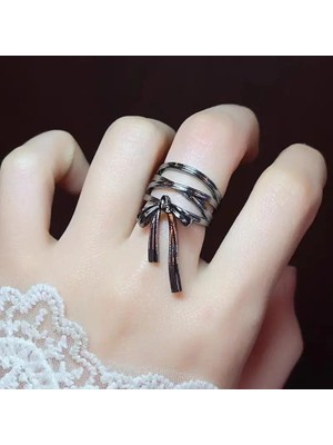 Blue Cat Bijouterie Kadınlar Için Ayarlanabilir Açık Yüzük Metal Punk Hip Hop Tarzı Aksesuarlar