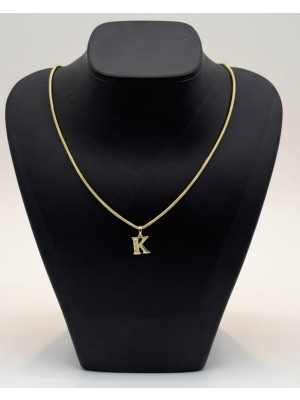 Lunays Xuping Yılan Sırtı Zincir K Harf Kolye Ucu Zirkon Taşlı Kadın Kolye Vıp Seri