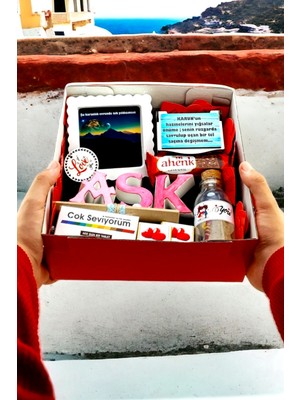 Hediye Kombini Sevgiliye, Eşe, Kırmızı Kutuda Özel Doğum Günü Hediyesi, Yıldönümü Seti Romantik Sürpriz Hediyeler