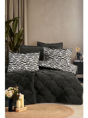 Nordqueen Wellsoft Çift Kişilik Uyku Seti Çift Taraflı Zebra